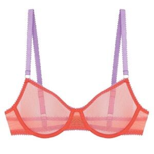 Dora Larsen Pink & Purple Tulle Gracie Bra - Size 34B